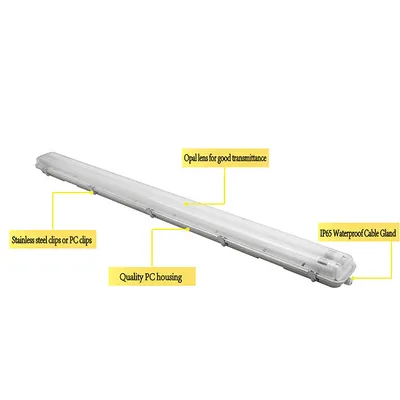 Factory Selling LED Fixture IP65 Tri-Proof LED T8 Tube 2*18W Lighting Fixture LED Waterproof Dust-Proof Light